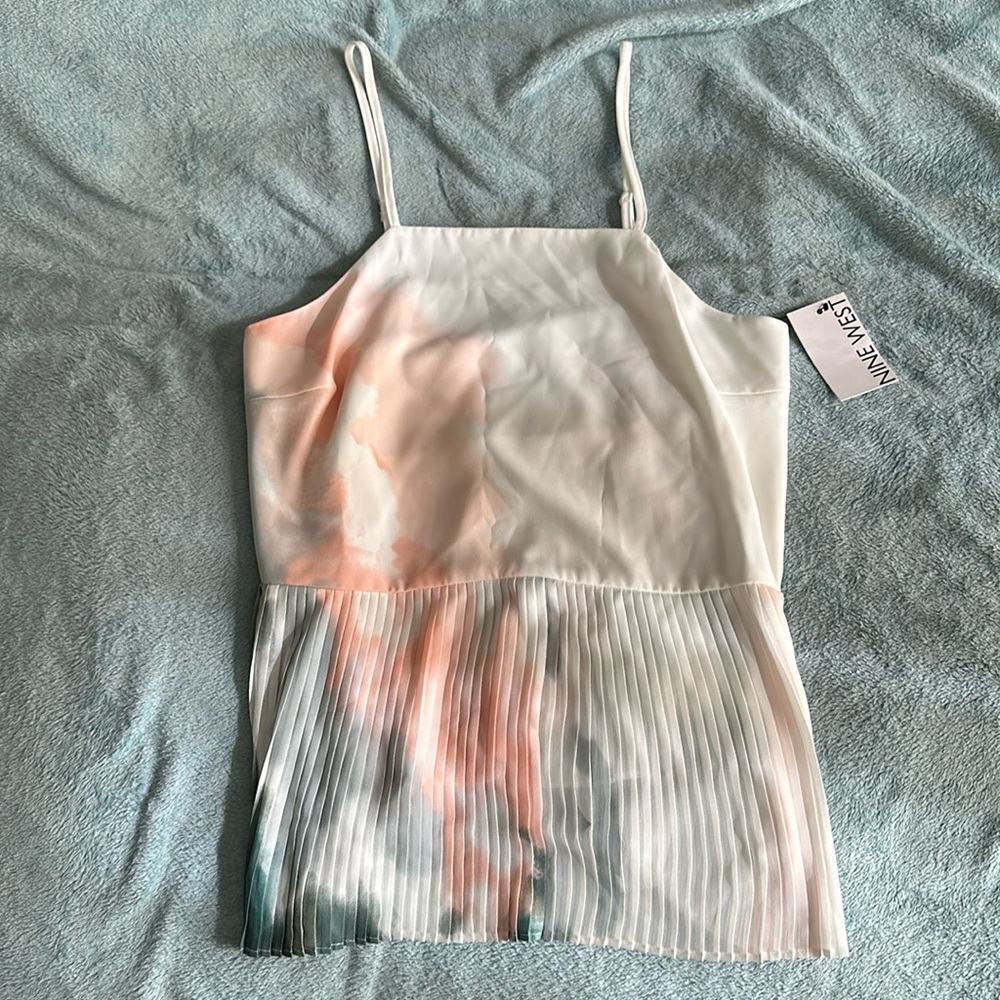 Nine West tank blouse multi color